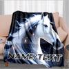 1PC Custom Name Celestial Horse Dreams Flannel Blanket Versatile,all-season Throw Suitable for the Living Room,bedroom,camping,travel,and Gift