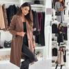 Women's Vintage Casual Lattice Print Autumn Winter Long Sleeve POLO Neck Jackets & Coats