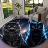 1pc Mystic Dark Phoenix Glow Printed Chair Rug for Home Office Use, Living Room Kitchen Game Room Round Carpet
