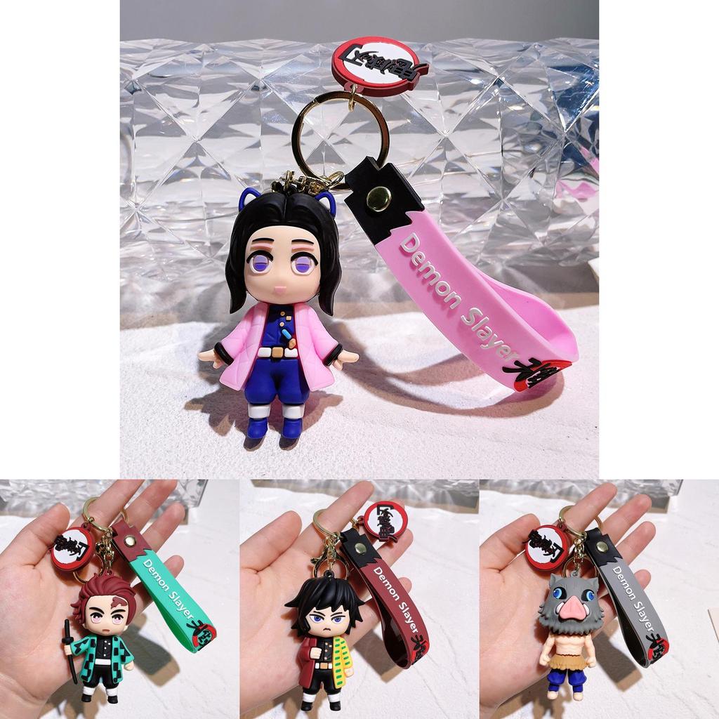 Entzückender Demon Slayer Schlüsselanhänger Anime Charakter Taschenanhänger Kunststoff Langlebig Geschenk