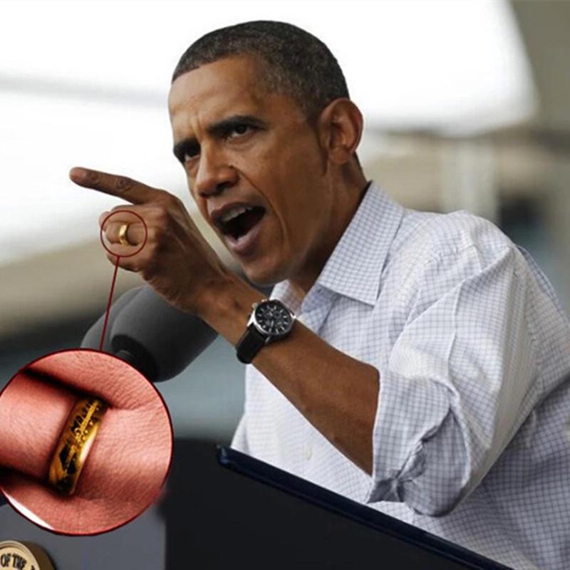 Men's Lord of the Rings Celebrity Style Gold-Plated Magic Letter Ring