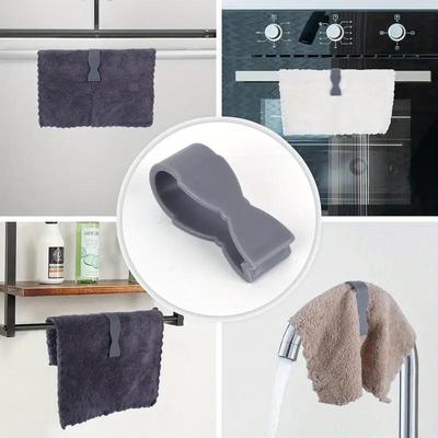 3pcs Adjustable Towel Clips For Kitchen & Bathroom Securely In Place Kitchen Towels Towel Holder For Bathroom