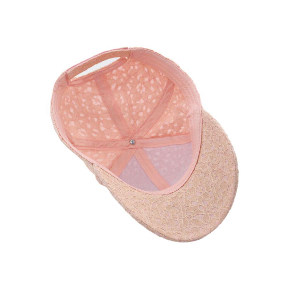 Elegant Breathable Floral Lace Baseball Cap Hollow Out Adjustable Mesh Baseball Hat Outdoor Sun Hat For Women