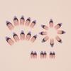 24pcs Manicure Long Almond False Nails Ballerina Flowers Rainbow Press on Nails Stiletto Star Cat Claws French Nail Tips DIY