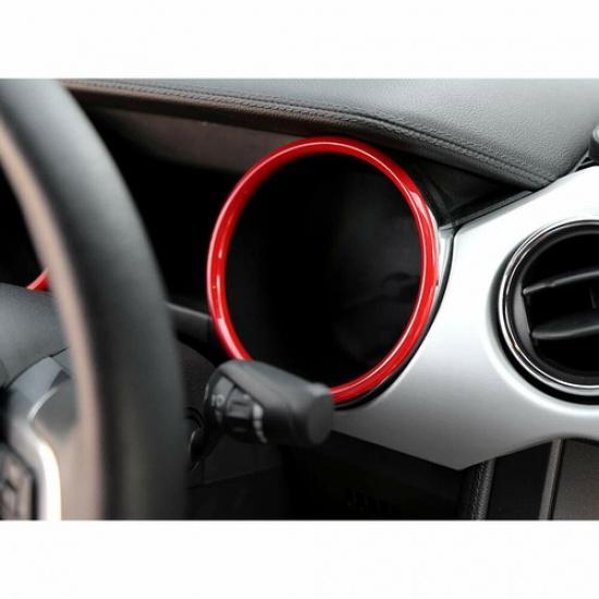 Dashboard Panel Decor Ring Cover Trim For Ford Mustang 2015- Red Accessories