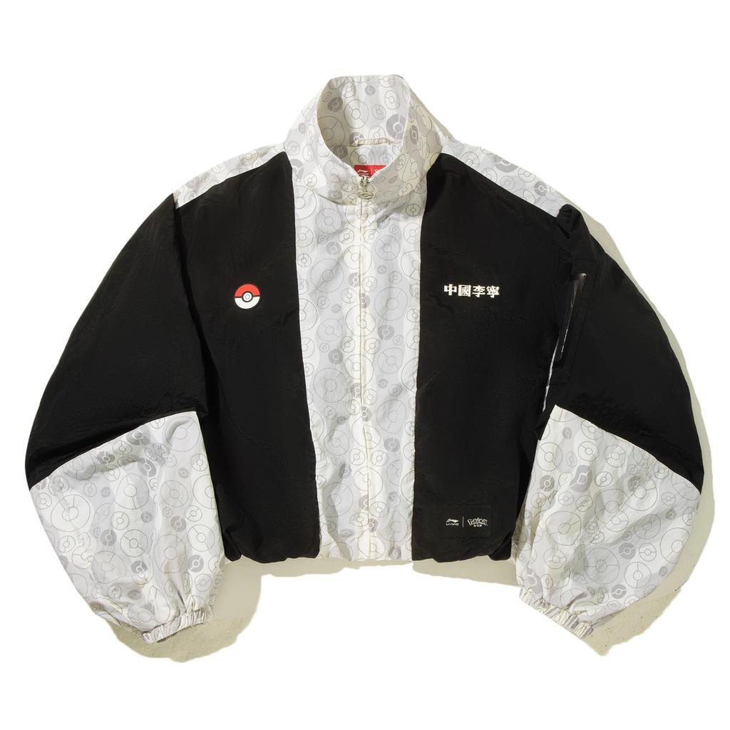 Li Ning X Pokemon Collaborative Simple Loose Comfortable Color Block Letter Stand Collar Versatile Casual Jacket Women jackets AFDVG88-3
