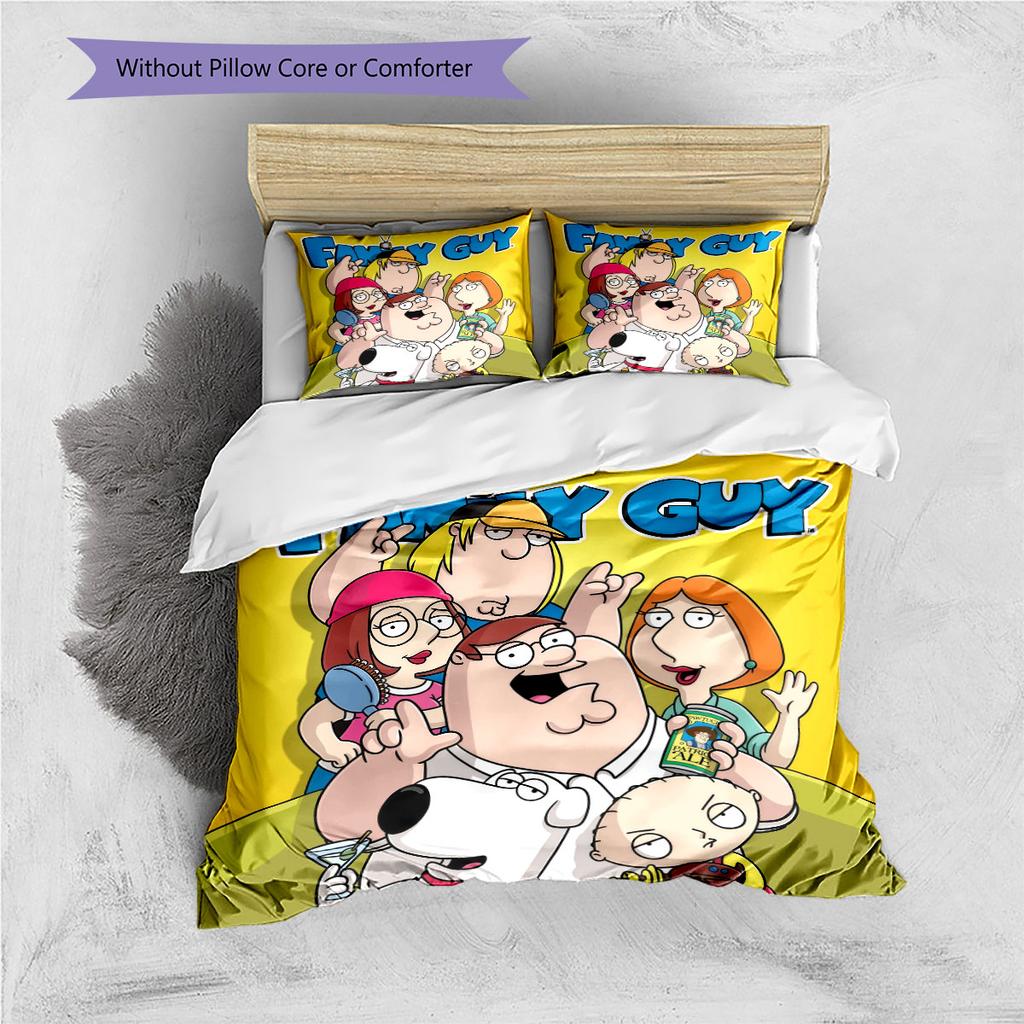 Family Guy Pattern Bedding Home Decoration Birthday Gift ( 1 Duvet Cover + 2 Pillowcase, Without Core),fan Merchandise.