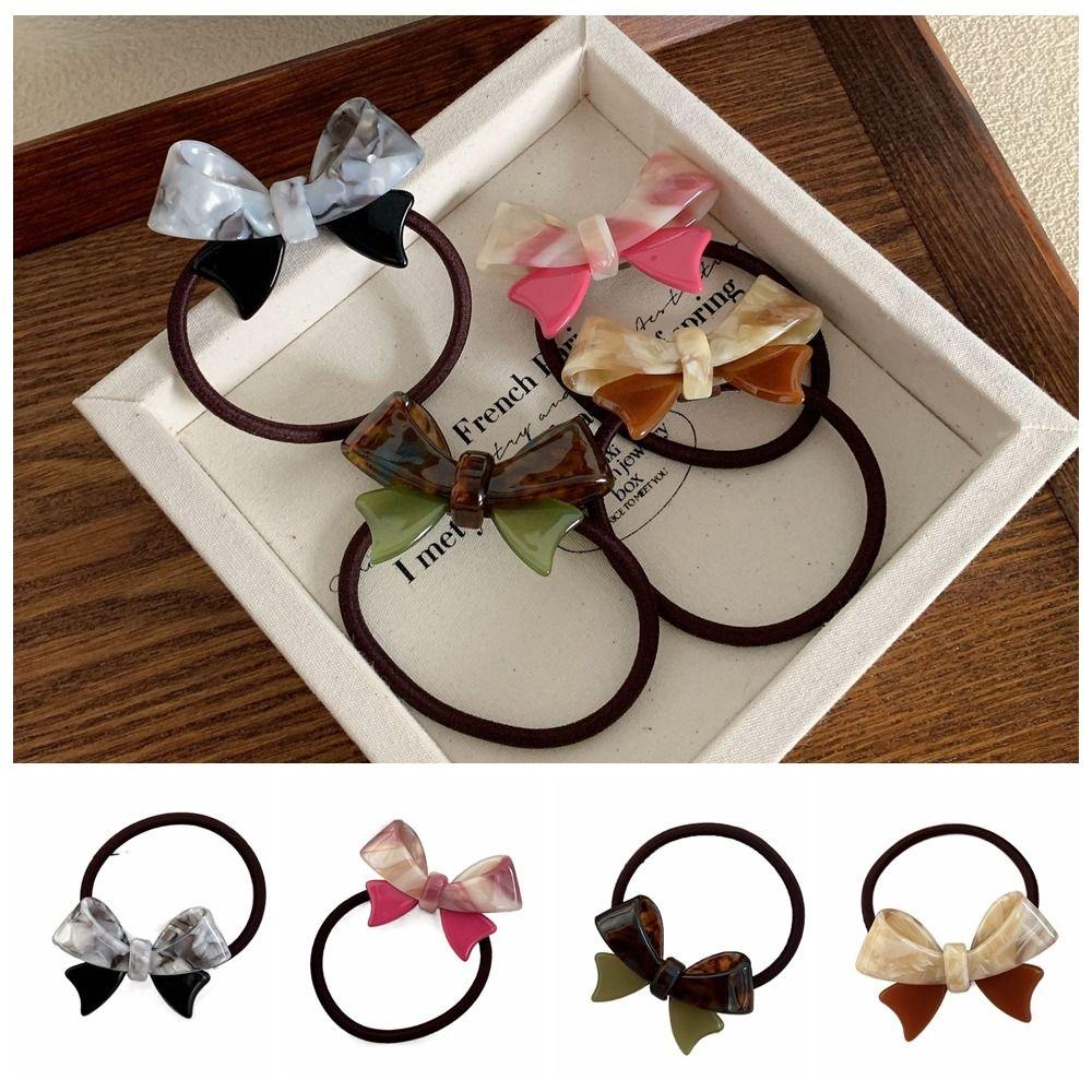 

Colored Women Hair Bands Korean Style Bowknot Hair Ties Elastic Hair Rubber Bands Girls чёрный