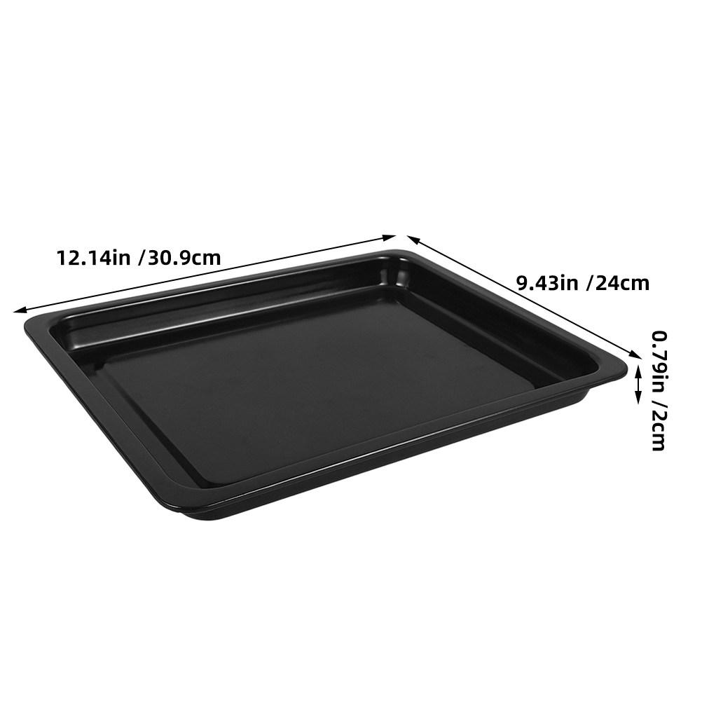 

2Pcs Black Enamel Baking Tray Set Glossy Heavy Duty Commercial Oven Tray for Bakeries Restaurants Even Heat Distribution