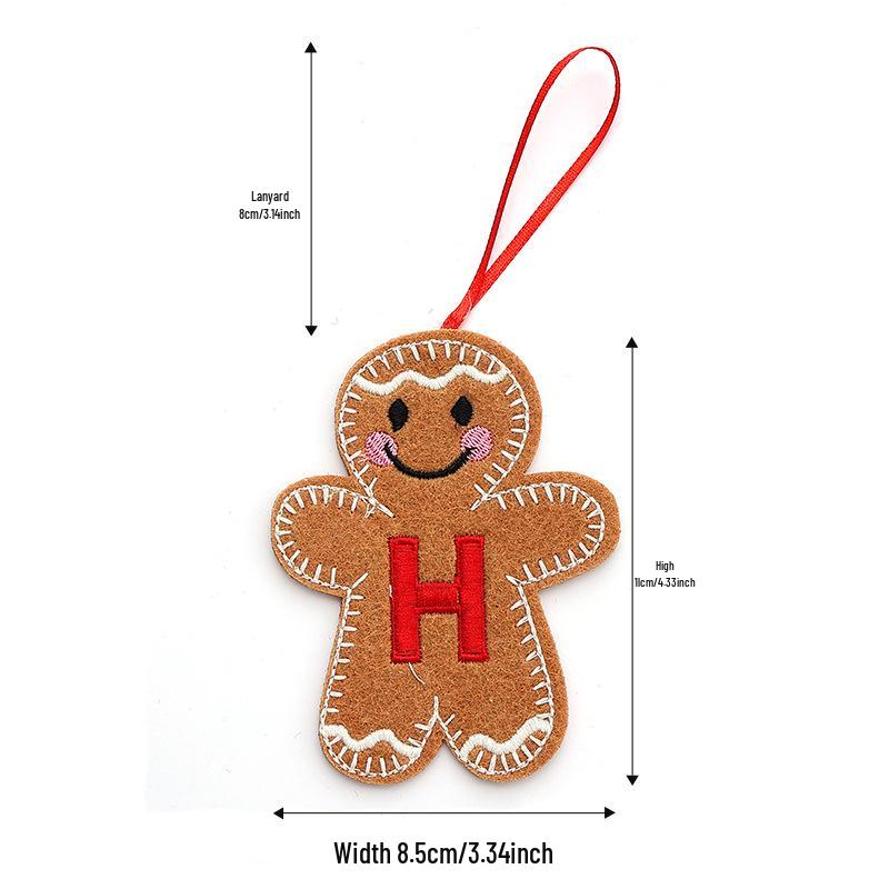 Christmas Gingerbread Man Ornaments: Festive Alphabet Hanging Decorations