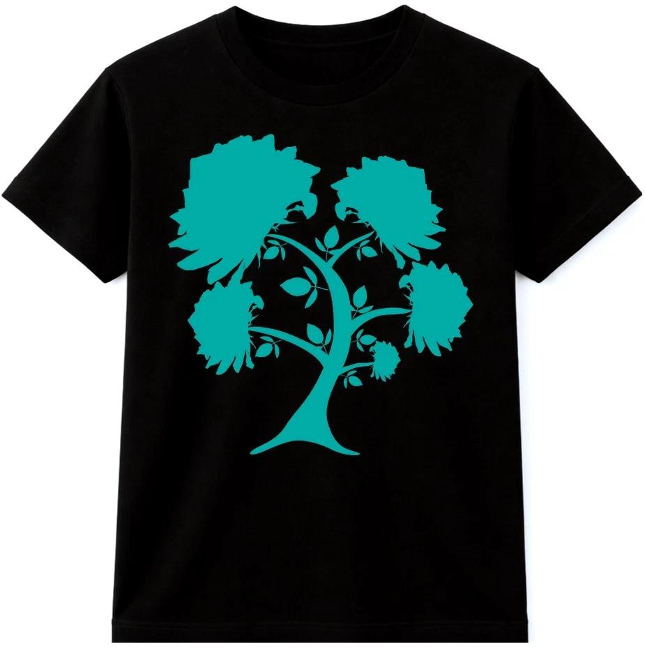Floral Tree T Shirt Botanical Nature Tree Silhouette Graphic Tee XL
