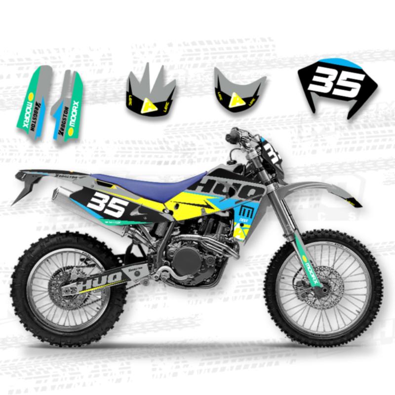 MCHMFG Graphics Background Decals Stickers Kits For Husqvarna TE 250 2001 2002 2003 2004 SM 450 2002 2003 2004 Semi- 2001-2004 TE250