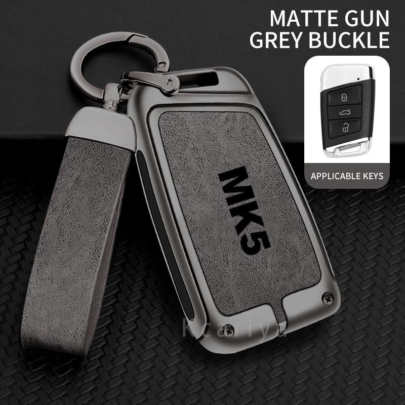 Auto TPU Zinc Alloy Key Case Bag For VW Volkswagen GOLF 5 MK5 Car Key Chain Car Metal Key Shell Interior Decoration Accessories