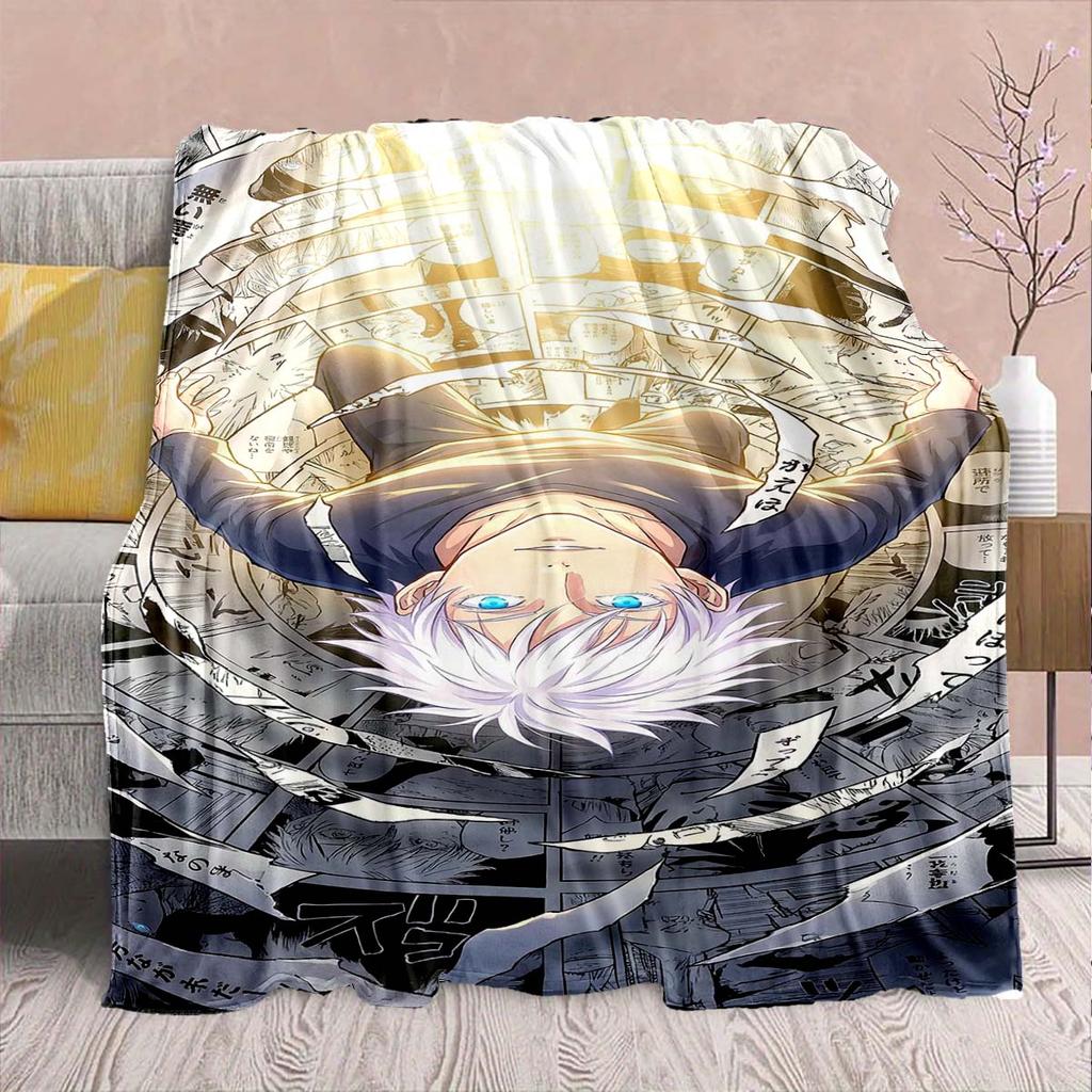 Jujutsu Kaisen Flannel Printed Blanket Warm Cozy Soft Throw Lightweight Sofa Bed Home Decor -QJY