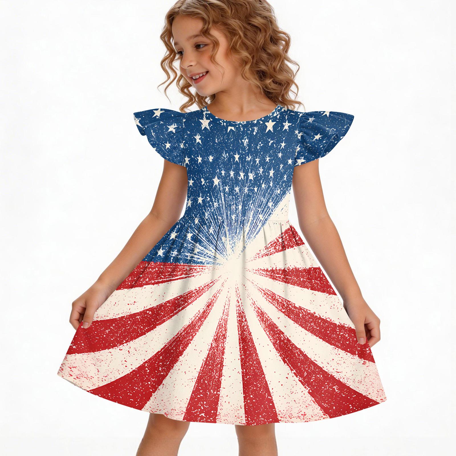 

Girls Summer Princess Dress - A-Line Casual Print Dress 150