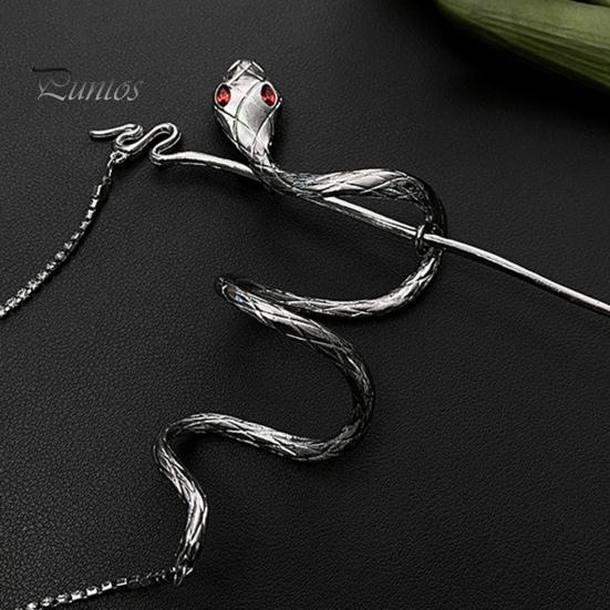Hair Stick Fringe Design Snake Shape Ponytail Hairpin Glossy Finish Snake-shaped Hair Clip Photography Vacation Hair Accessory