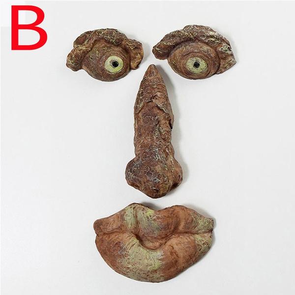 Peeker Yard Art Outdoor Tree Morsom gammel mann Ansiktsskulptur Snodig Treansikt Hagedekorasjon
