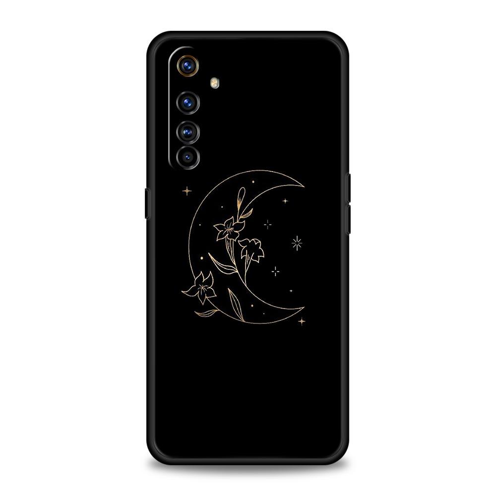 Case For Realme 12 11 10 9 8 5G 7 6 GT5 GT3 GT2 Pro Plus C21 C11 C25 C35 GT Neo 2 3 3T 5 Cover Black and White Love Sun Moon