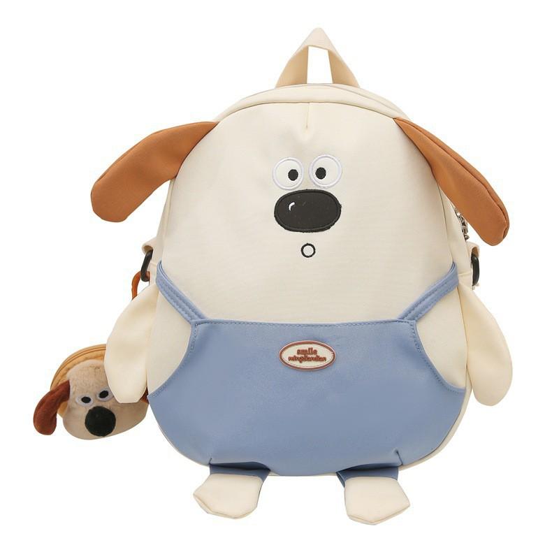 Japanese Ins Cute Puppy Backpack Women s Large-capacity Cartoon Funny Canvas Cross-body Bag Soft Student Schoolbag