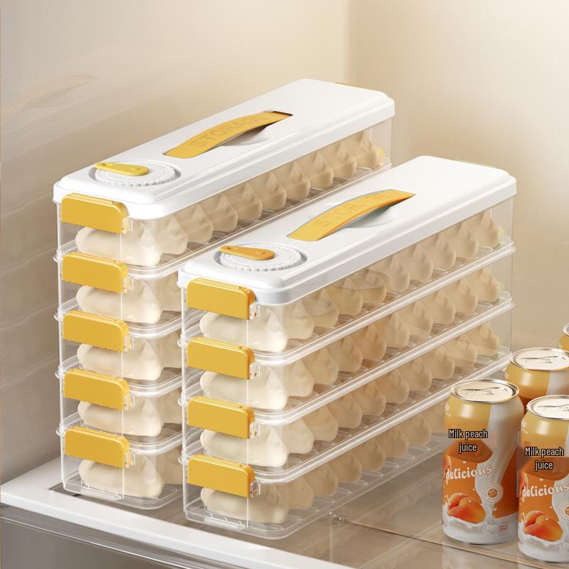 Food-Grade Dumpling Storage Box for Freezer - Keeps Dumplings and Wontons Fresh In Refrigerator or Freezer
