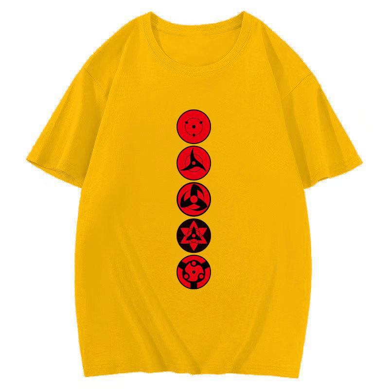 Japanese Anime Naruto Uchiha Itachi Print T Shirt Cotton Short Sleeve Unisex Couple Streetwear Tops