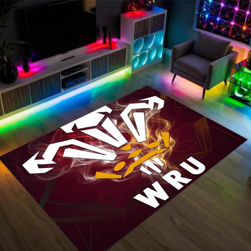 Wales Rugby Design Crystal Velvet Carpet Cozy Non?Slip Printed Rug For Bedroom Living Room Entrance