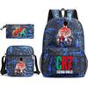 Large Capacity Schoolbag with Shoulder Strap; Student Three-piece Pencil Case Set
