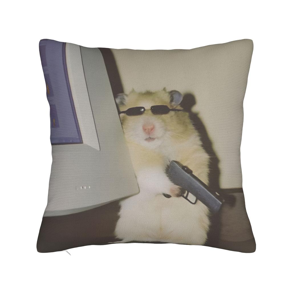 Hamster Faded Funny s Style Square Pillow Cases Cushion Cover Fashion Zippered Decorative Pillowcase for Home cm