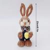 23cm Yard Party Home Easter Decor Woven Straw Bunny Rabbit Sculpture Statuette Easter Ornament