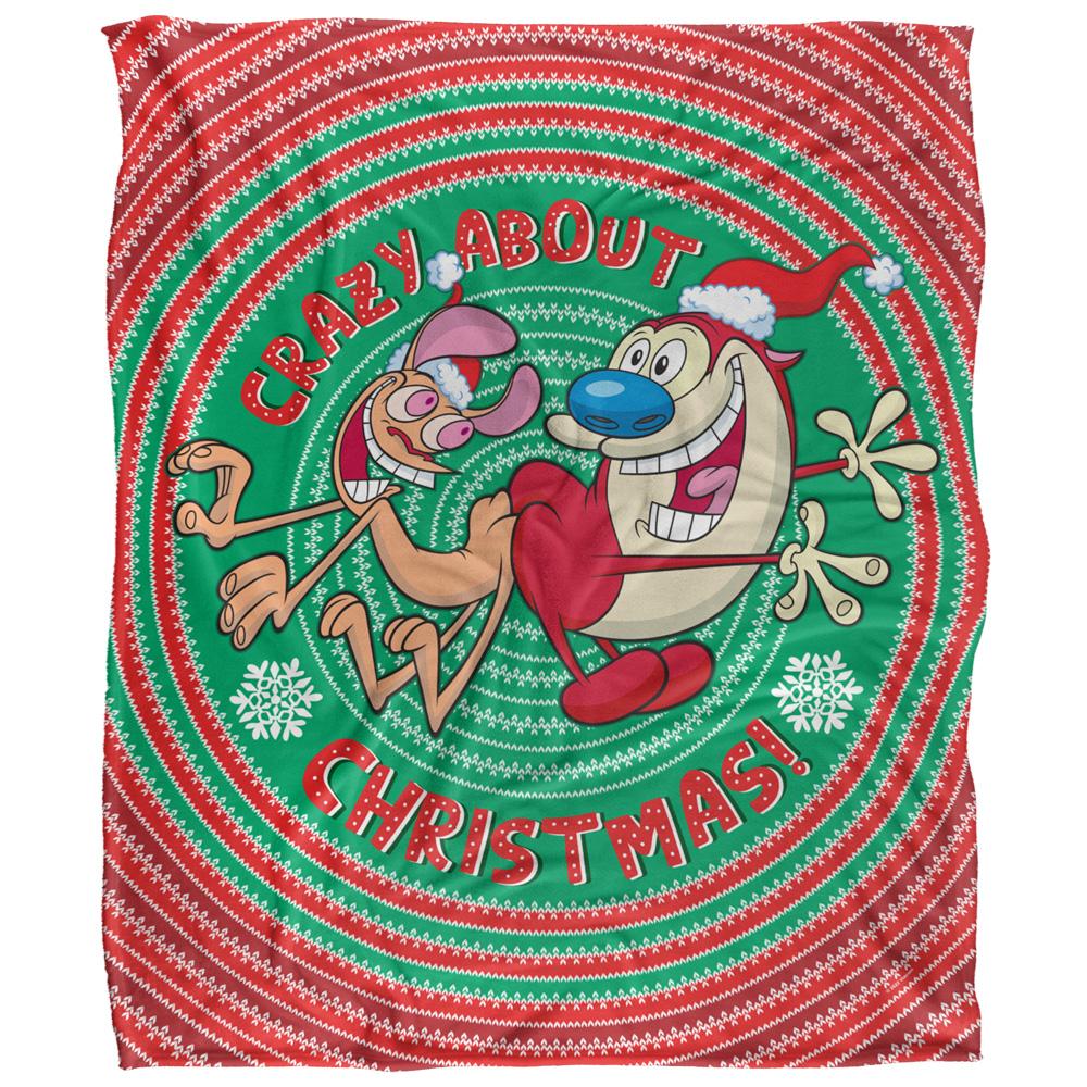 Ren & Stimpy Crazy About Christmas Silky Supersoft Blanket