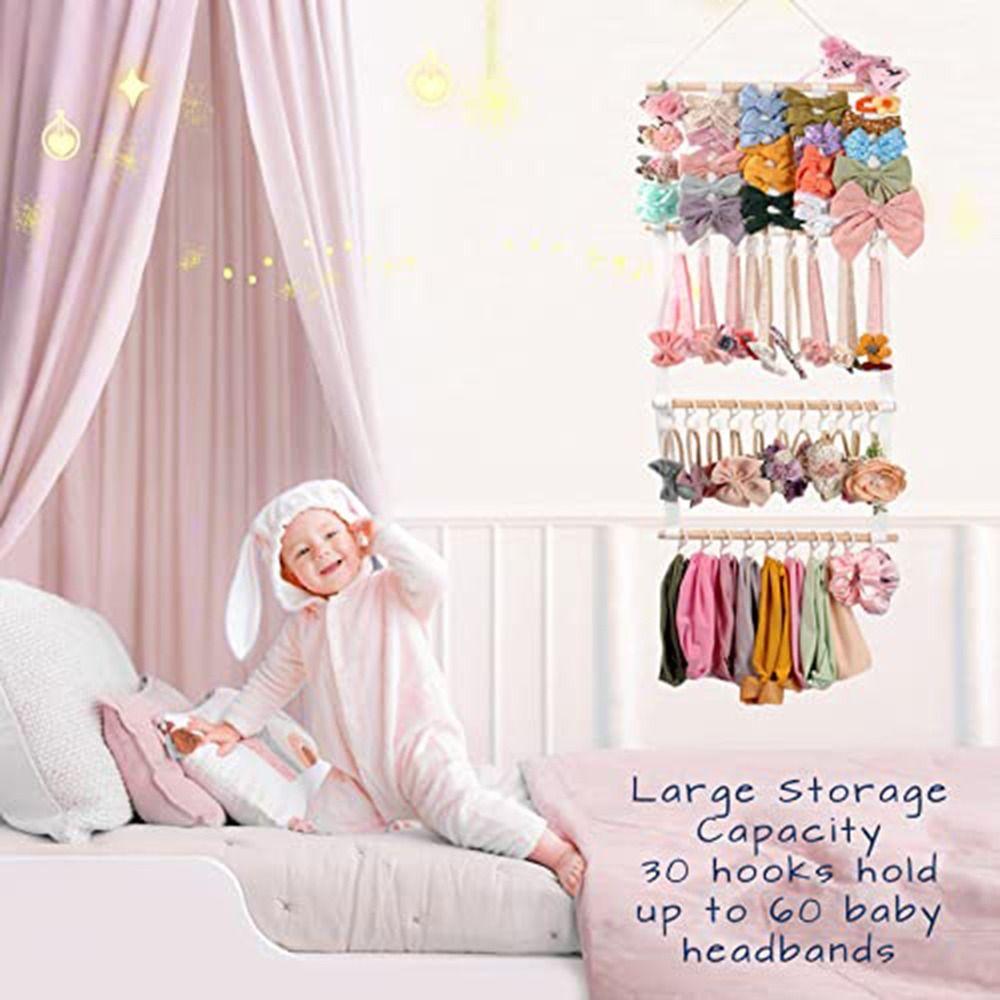 1 Set Large Capacity Headband Holder Hook Up Wall Hanging Storage  Girls