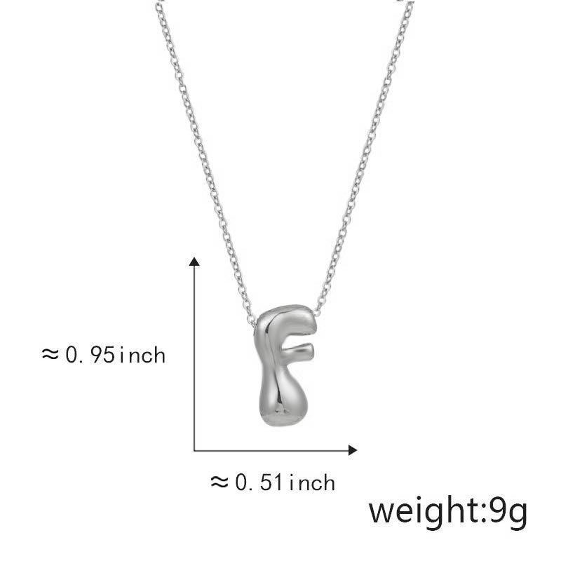 Cute Smooth Letter Necklace, Chubby Pendant, European and American Fashionable and Simple Collarbone Chain