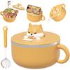 Instant Noodle Bowl with Handles 1200ml Ramen Bowl with Lid and Spoon – Portable Microwave Safe Cooker for Soup Noodles Dumplings Salads