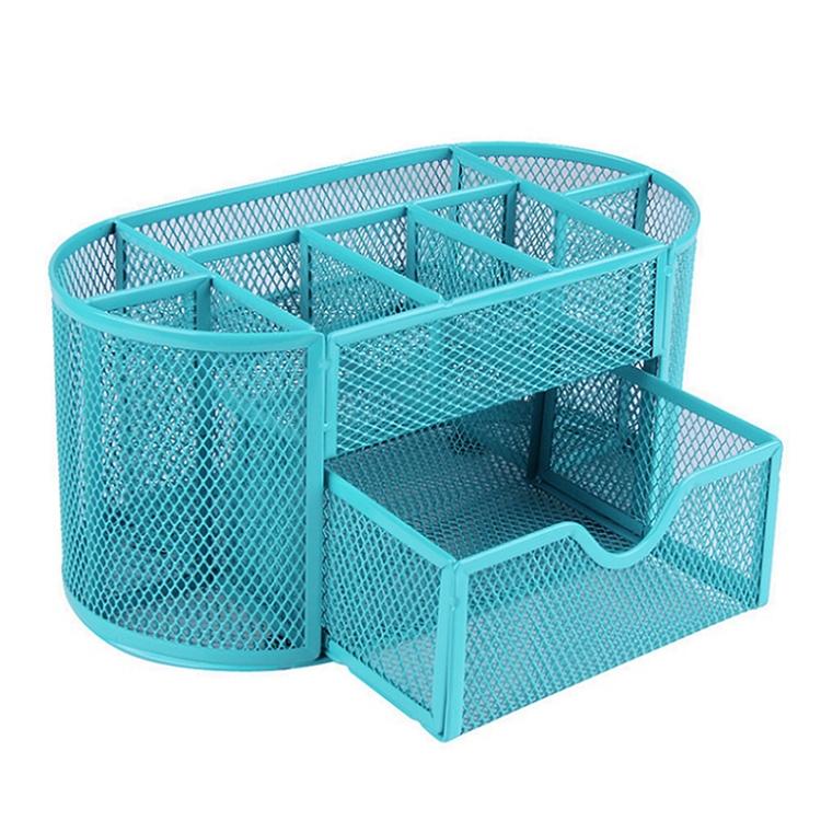 Most Popular in 2024 Desk Organizer 9 Grids Metal Mesh Office Pen Pencil Holder