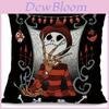 Nightmare Before Christmas Decorative Cushion Cover For Ghost Head Design Waist Cotton Linen Material Invisible Zipper 9 Patterns Available
