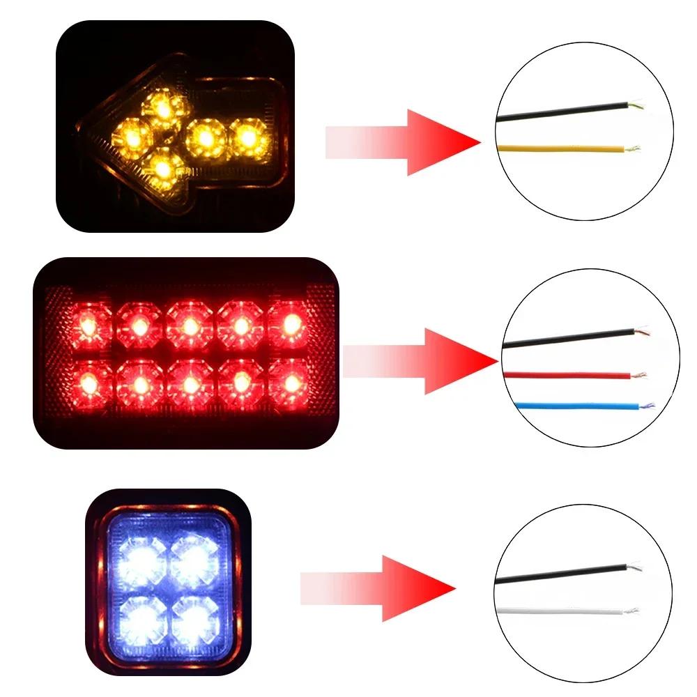 19LED Car Trailer Truck Rear Tail Light Brake Reverse Lamp Stop Turn Signal For Trailer Truck Caravans Taillights Van Truck