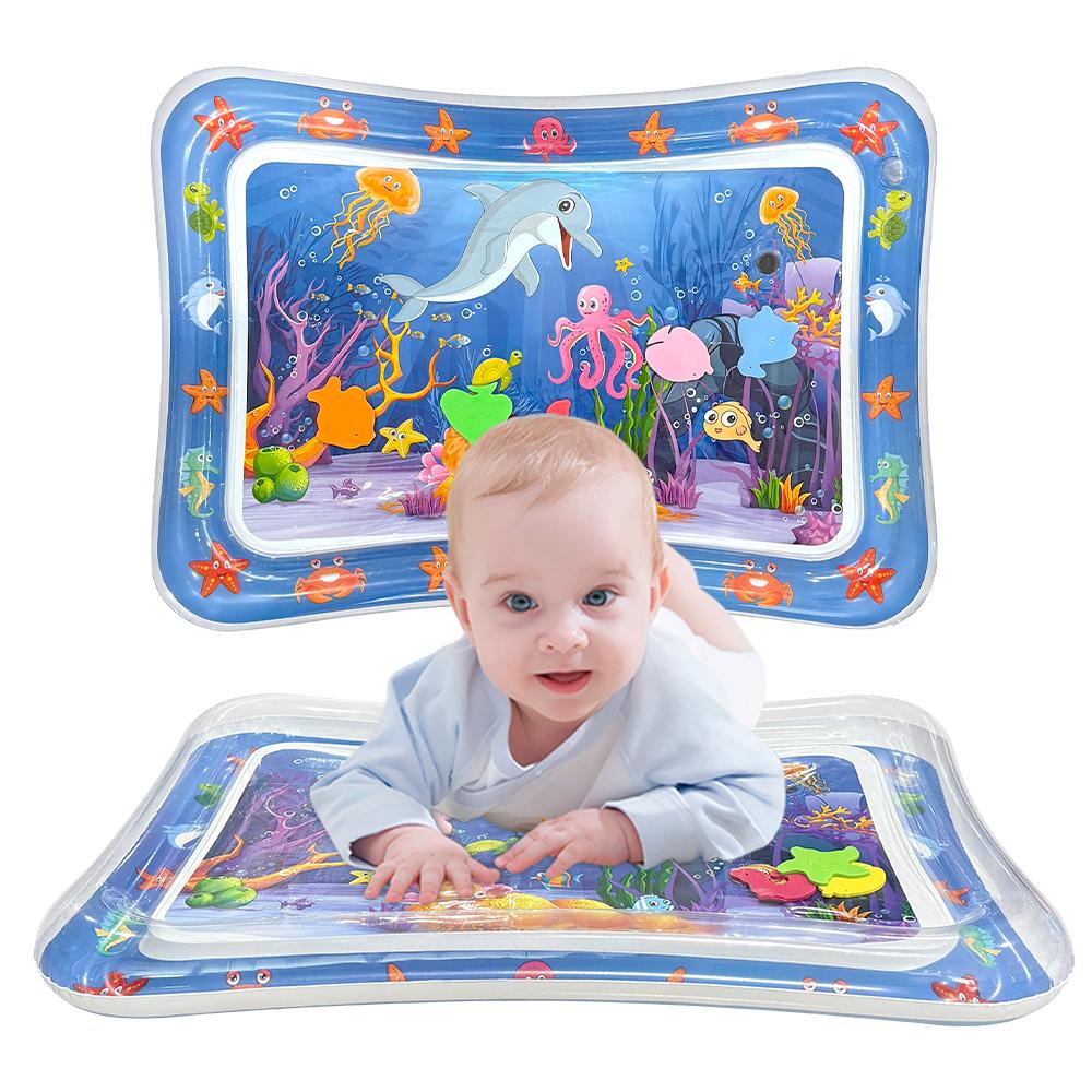 1Pc Blue Dolphin Inflatable Pvc Playing Mat Baby Play Water Mat Toddler Pad Kids Early Education Activity Toys Mat Cushion Gift