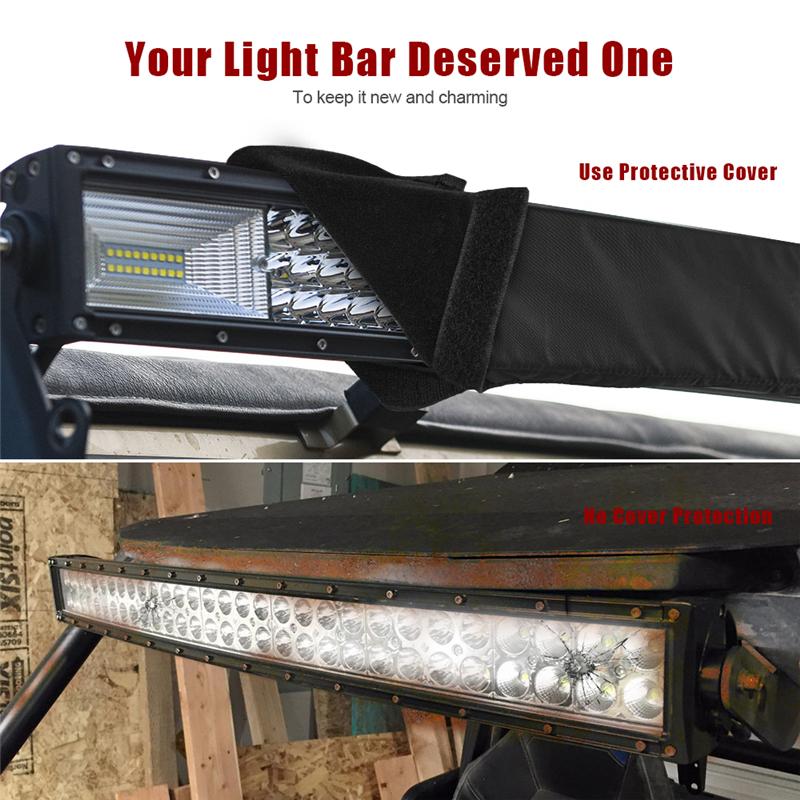 MICTUNING  22'' 32"  42'' 52'' Inch Premium Gear Sleeve Cover for Straight Curved LED Light Bars