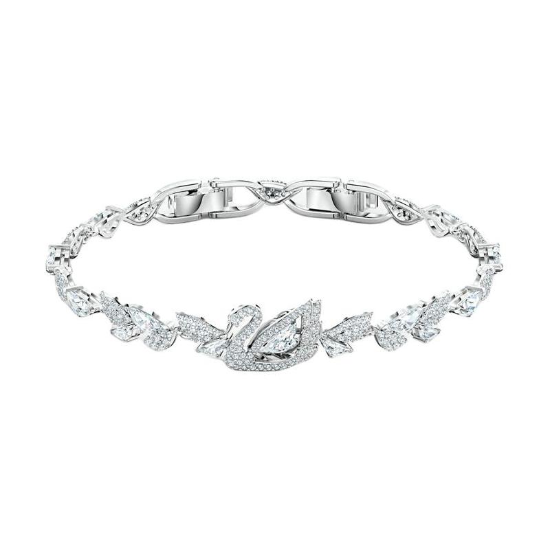 Swarovski Lifelong Bow Dancing Swan Swan Rhodium Plated Rhodium Plated Bracelet Women's White 5536767