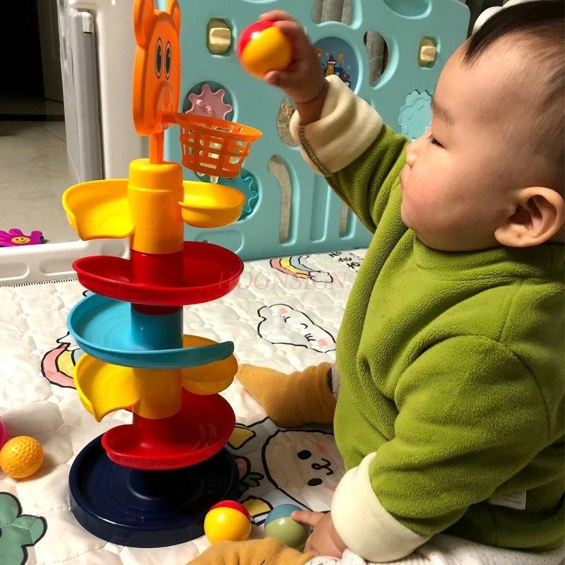 Ball Toys Puzzle Fun Track Sliding Ball Tower Rotating Folding And Early Childhood Education Children'S Toys