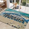 1pc Welcome Waves Beach Pattern Anti Slip Entrance Door Mat Mat Hallway  Bedrooms Kitchens Bathrooms Terraces Modern Home Decor
