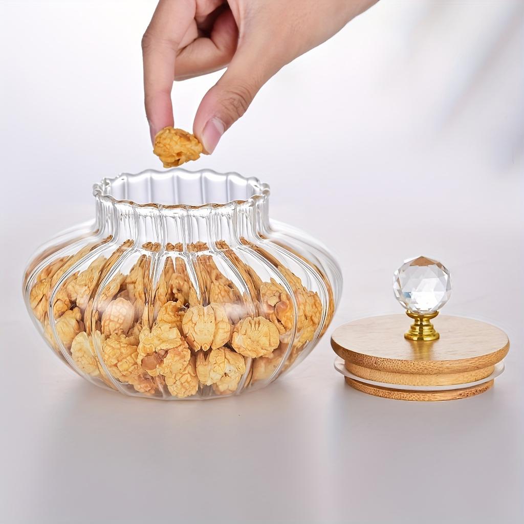 1 ks Skleněná těsnící dóza, Kulatá víceúčelová kuchyňská úložná nádoba, Opakovaně použitelná s výklopným víčkem, Konzervační nádoba na potraviny na bonbóny, obiloviny, svačiny, nakládanou zeleninu - Pouze ruční mytí