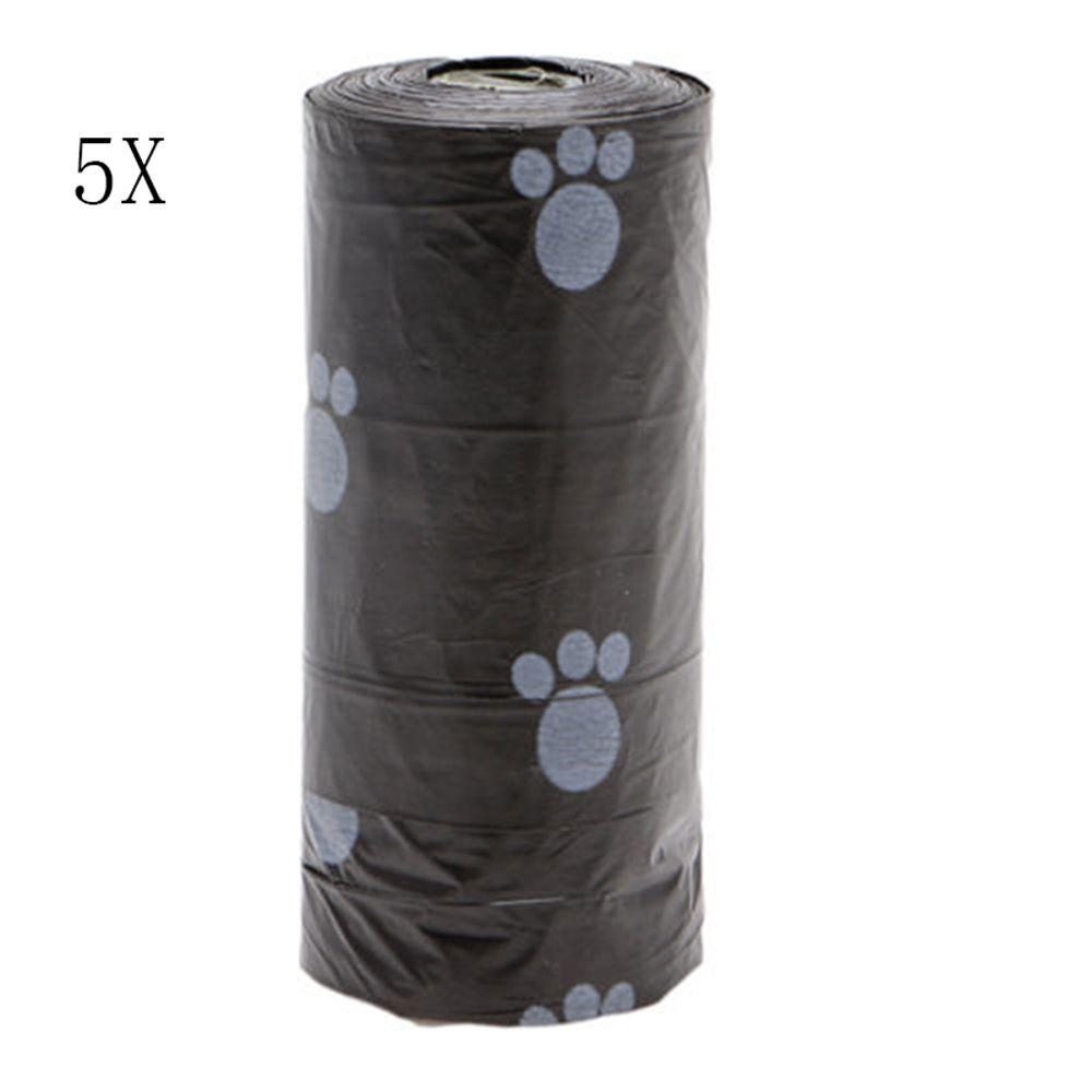 Degradable Poo Refills Scooper Home Supply Plastic 5Rolls/75Pcs Pet Dog Waste Poop Bags Pick