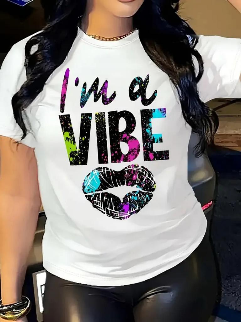 I'm a Vibe Lips Splash Print T-shirt