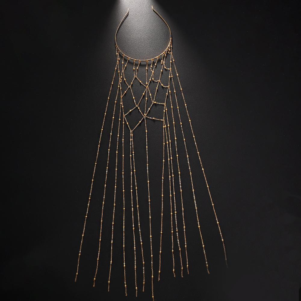 

Exaggerated Crystal Tassel Choker for Women Unique Rhinestone Mesh Body Jewelry Exotic Nightclub Party Prom Shoulder Chain