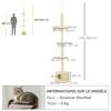Cat Tree Scratching Post Adjustable Height Dim 440L X 31P X 240 270H Cm 4 Activity Levels With Niche