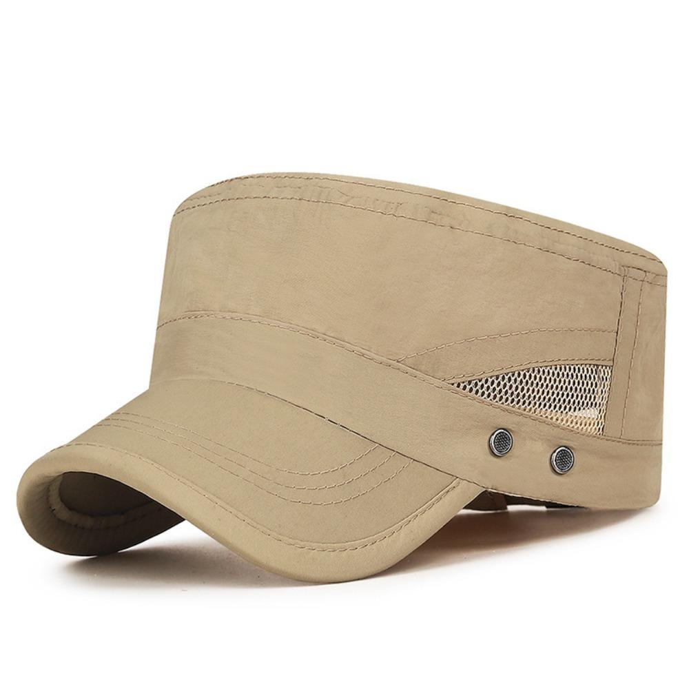

Polyester Sun Hat Quick Drying Summer Visor Hat New Flat Peaked Cap Unisex бежевый