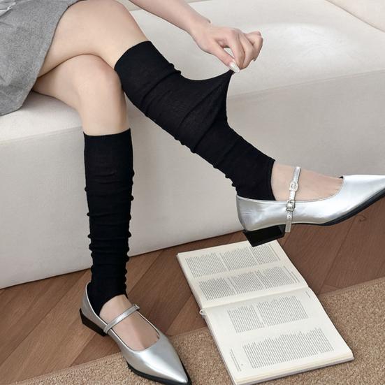 Dámské letní ponožky s poutkem Prodyšné ponožky bez špičky na lýtka Volné baletní návleky na nohy Scrunch ponožky pro ženy Jóga Tanec