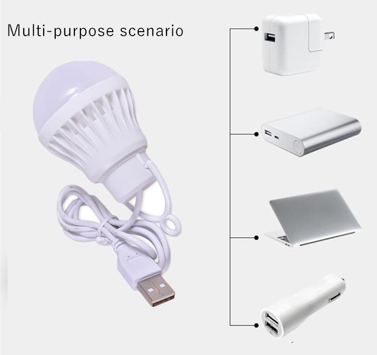 Cold Emergency Reading Outdoor 5W Portable Lamp Light USB Ball Bulb Night LED Random Color