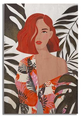 Wanddruck Malerei Lady Jungle -A- Cm 80X2,8X120